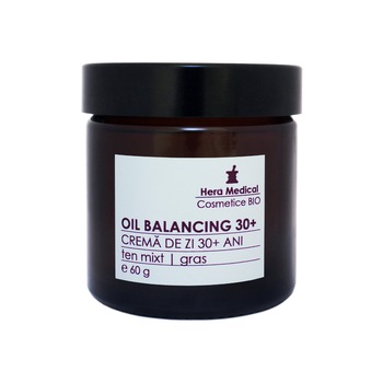 Crema sebo-regulatoare pentru femei 30+ ani, Oil Balance, Hera Medical Cosmetice BIO, 60 ml Crema sebo-regulatoare pentru femei 30+ ani, Oil Balance, Hera Medical Cosmetice BIO, 60 ml