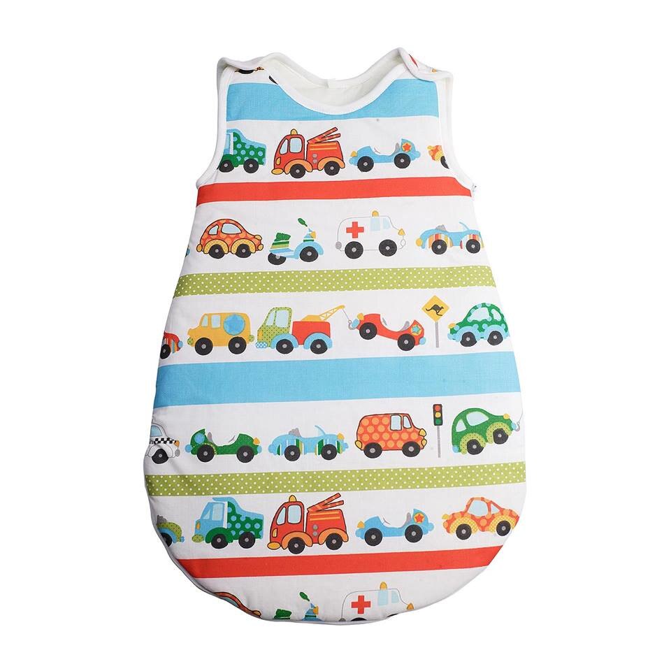 Sac de dormit masinute turcoaz, 0-6 luni