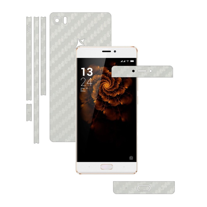 Защитно фолио Carbon Skinz, Адхезивно покритие за кожата за кутията, Бял въглерод, посветен на Allview X3 Soul Pro