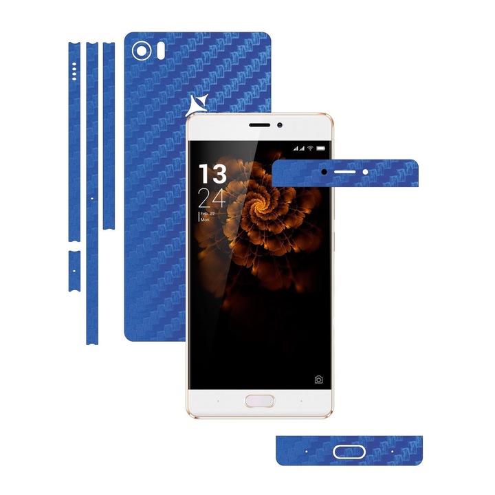Защитно фолио Carbon Skinz, Адхезивно защитно покритие за калъф, Blue Carbon, посветен на Allview X3 Soul Pro