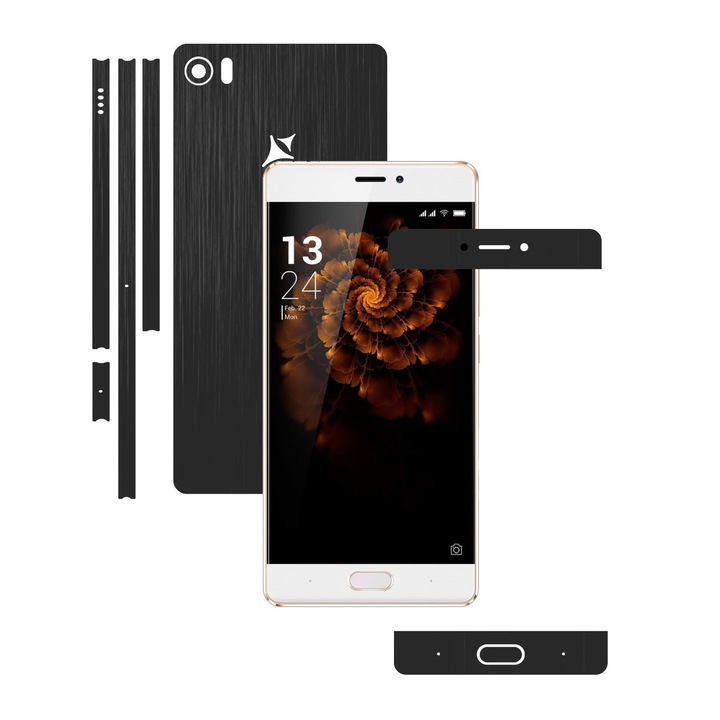 Защитно фолио Carbon Skinz, адхезивно защитно покритие за калъфа, черен черен, посветен на Allview X3 Soul Pro