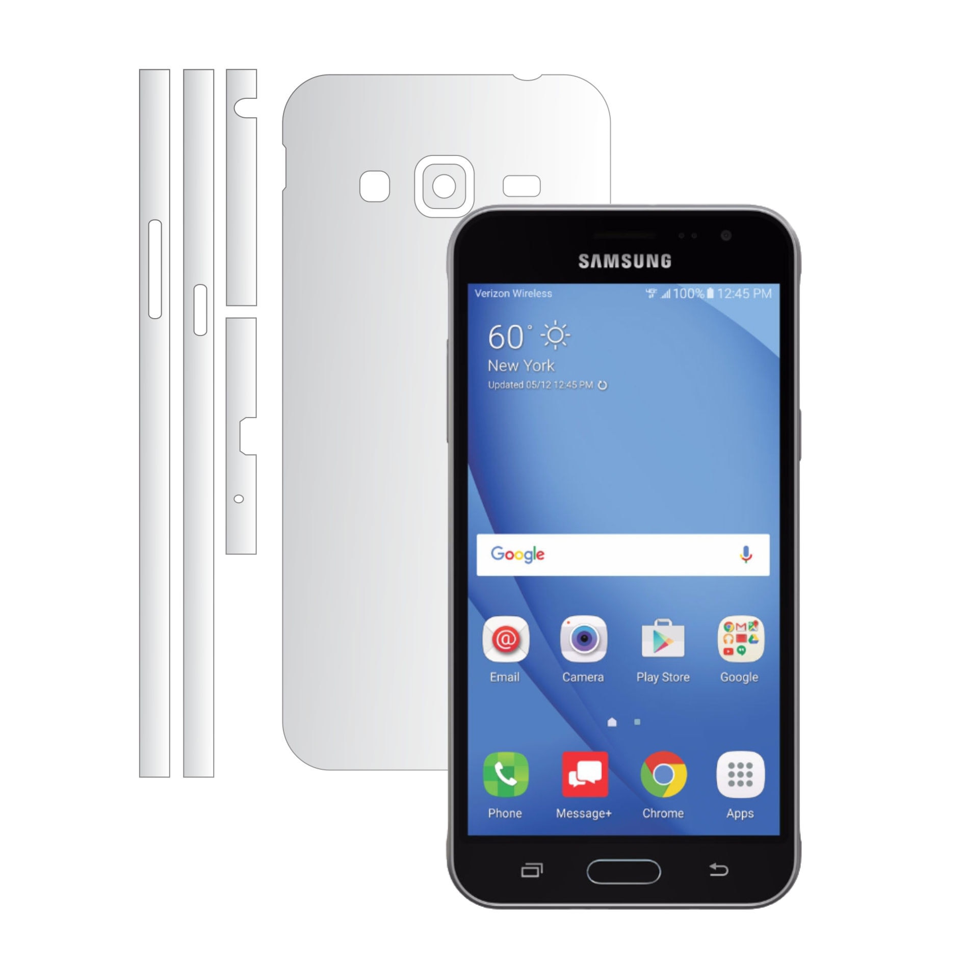 Folie Protectie Invisible Skinz Ultra-Clear HD, Husa Transparenta de tip Skin Adeziv pentru Carcasa si Laterale, dedicata Samsung Galaxy J3 2016