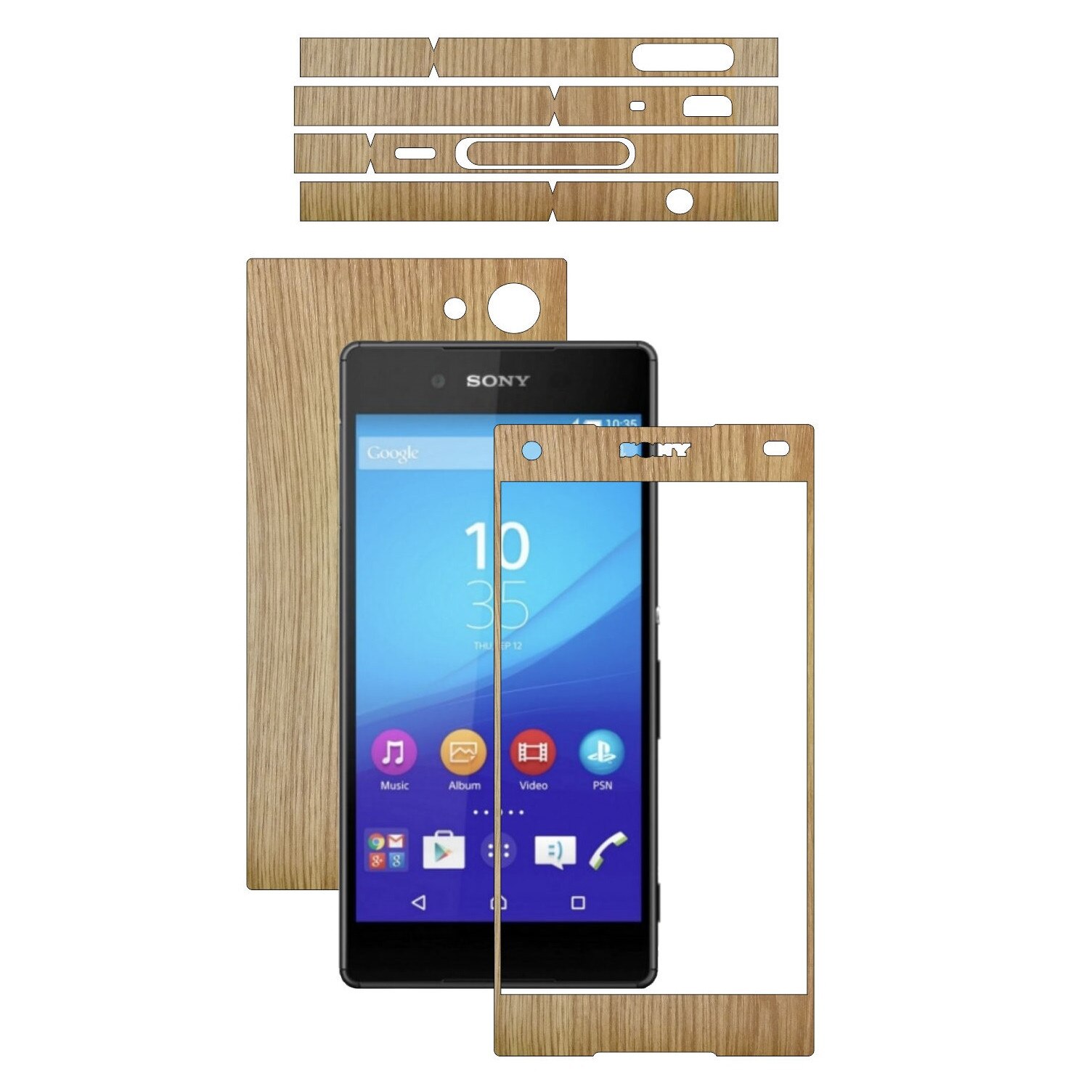 Folie de protectie Carbon Skinz, Husa de tip Skin Adeziv pentru Carcasa, Lemn Stejar dedicata Sony Xperia Z5 Compact