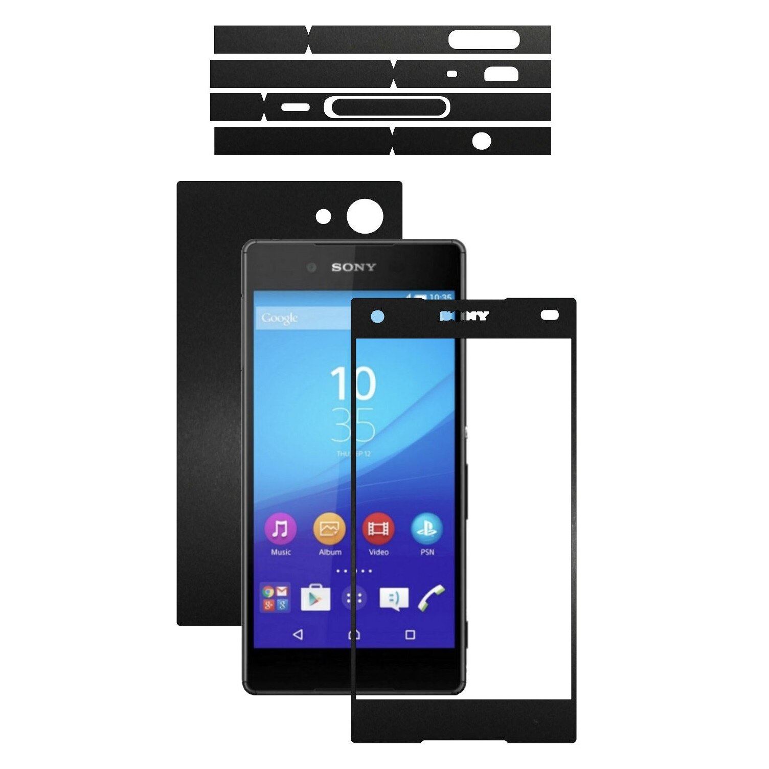 Folie de protectie Carbon Skinz, Husa de tip Skin Adeziv pentru Carcasa, Negru Mat dedicata Sony Xperia Z5 Compact
