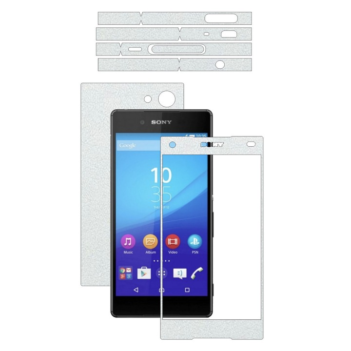 Защитно фолио Carbon Skinz, адхезивно защитно покритие за калъфа, бяла кожа, посветено на Sony Xperia Z5 Compact
