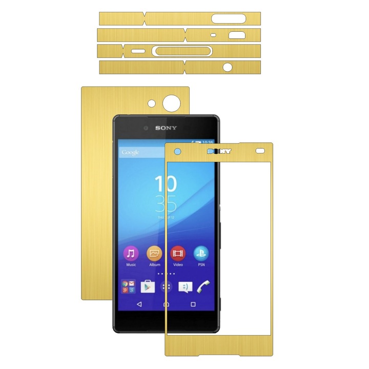 Защитно фолио Carbon Skinz, самозалепващо се покритие за калъфа, матово злато, посветено на Sony Xperia Z5 Compact