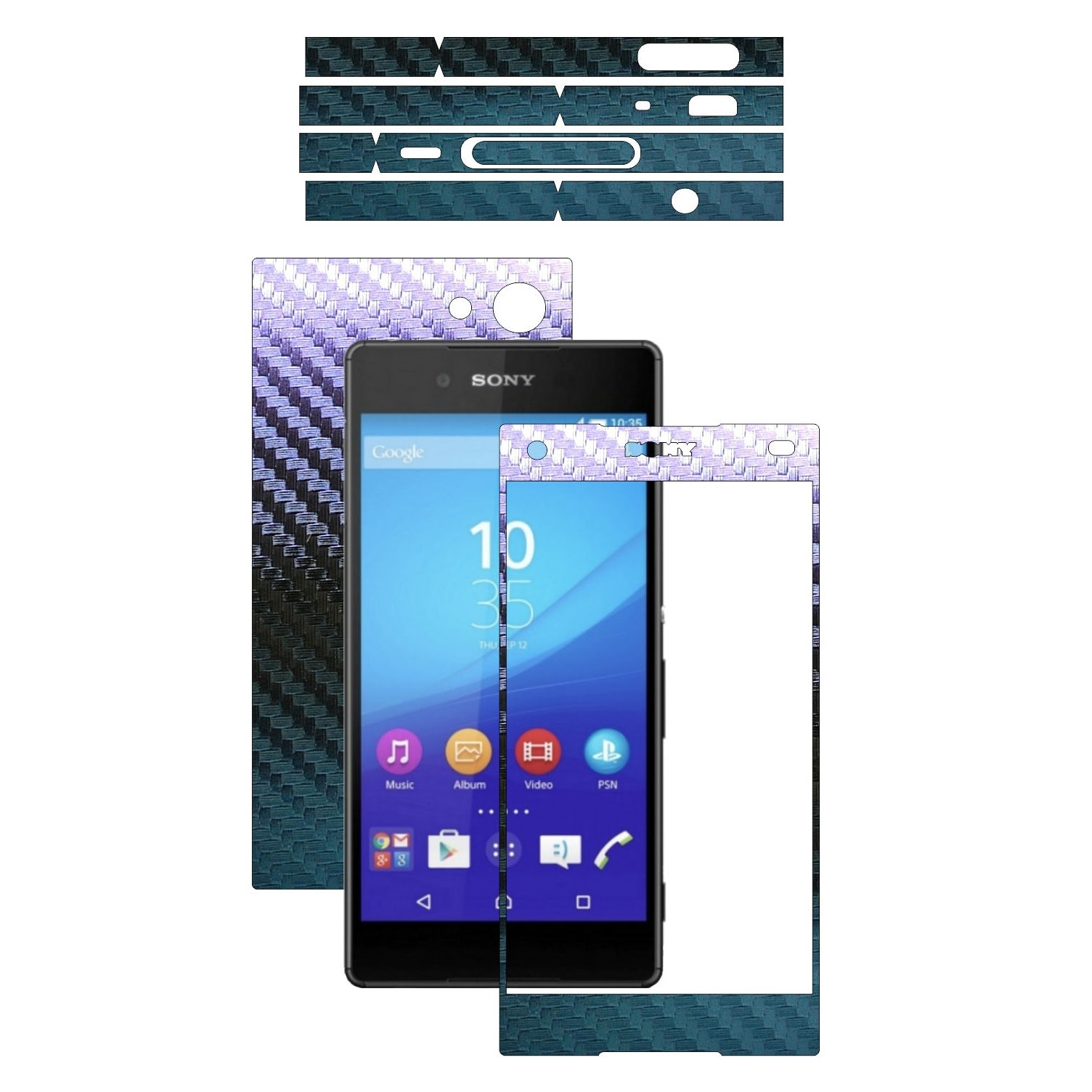 Folie de protectie Carbon Skinz, Husa de tip Skin Adeziv pentru Carcasa, Carbon Cameleon dedicata Sony Xperia Z5 Compact