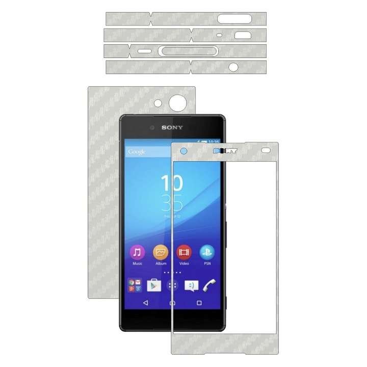 Защитно фолио Carbon Skinz, Adhesive Skin Cover за калъфа, White Carbon, посветен на Sony Xperia Z5 Compact