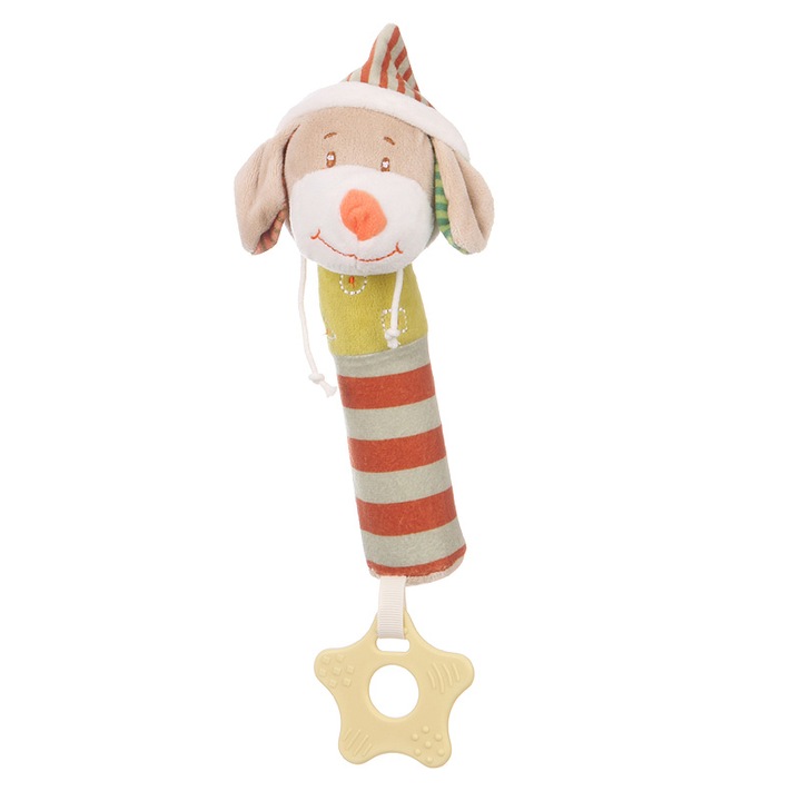 Плюшена дрънкалка за бебе - кученце - 20 см