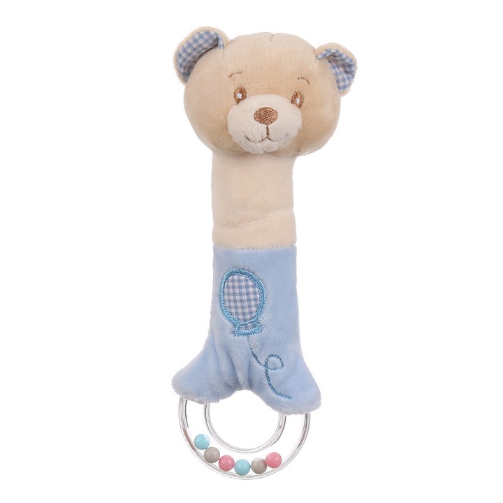 Baby plüss csörgő - kék maci - 21cm