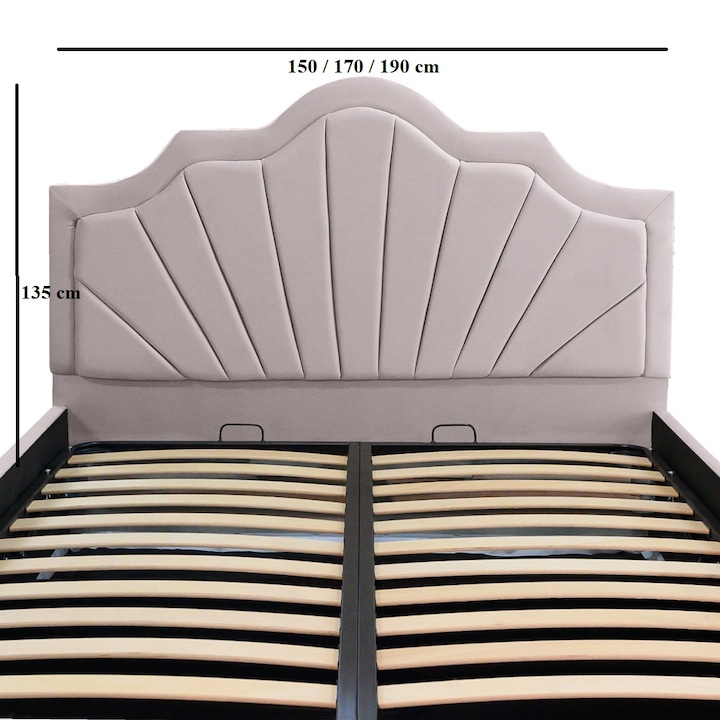 Tablie Pat Roz Tablie pat Colorado, dimensiune 150*135cm, gri deschis - eMAG.ro