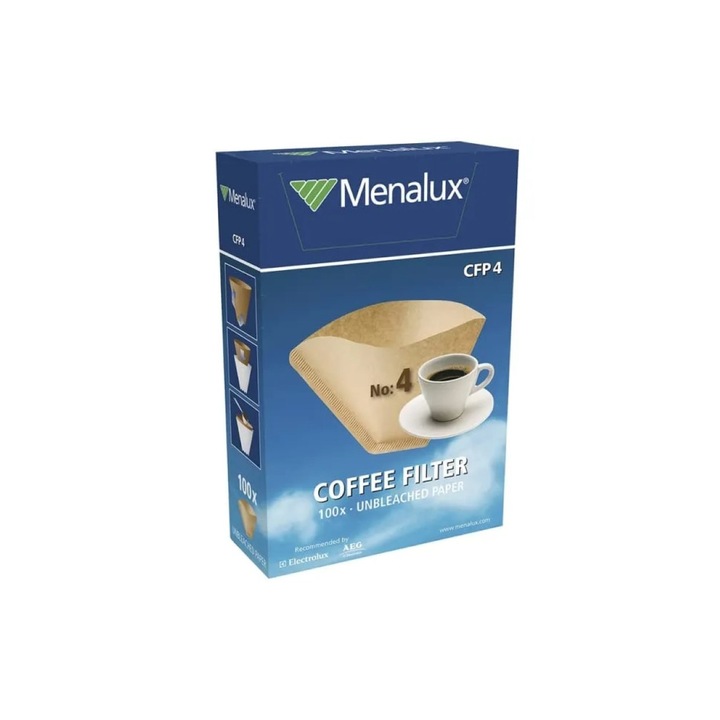 Set filtre hartie cafetiera Menalux CFP4, marimea 4,100 buc/set