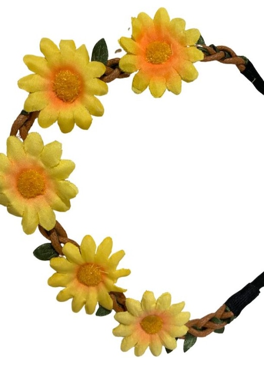 Diadema Coronita THK® Sirena, Zana, Regina cu aspect floral, Solar Yellow