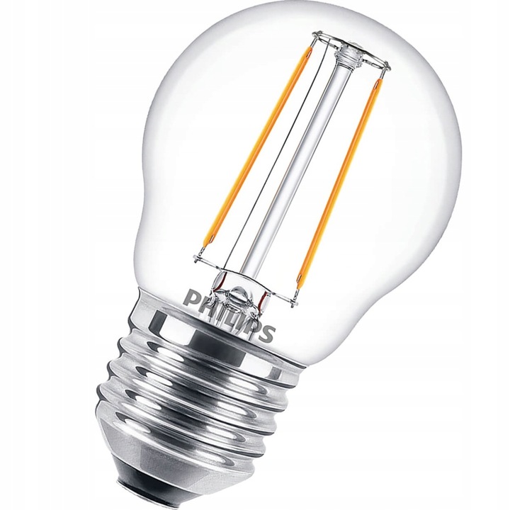 LED крушка, Philips, E27, P45, 2W = 25W, 250lm, 2700K, Топло бяло