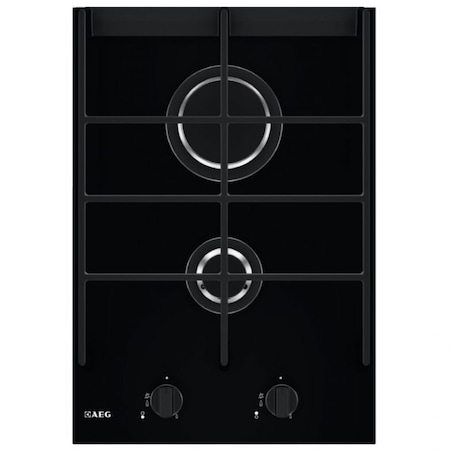 Plita incorporabila AEG Domino HC412001GB, Gaz, 2 arzatoare, Gaz, Dispozitiv siguranta, 36 cm, Negru