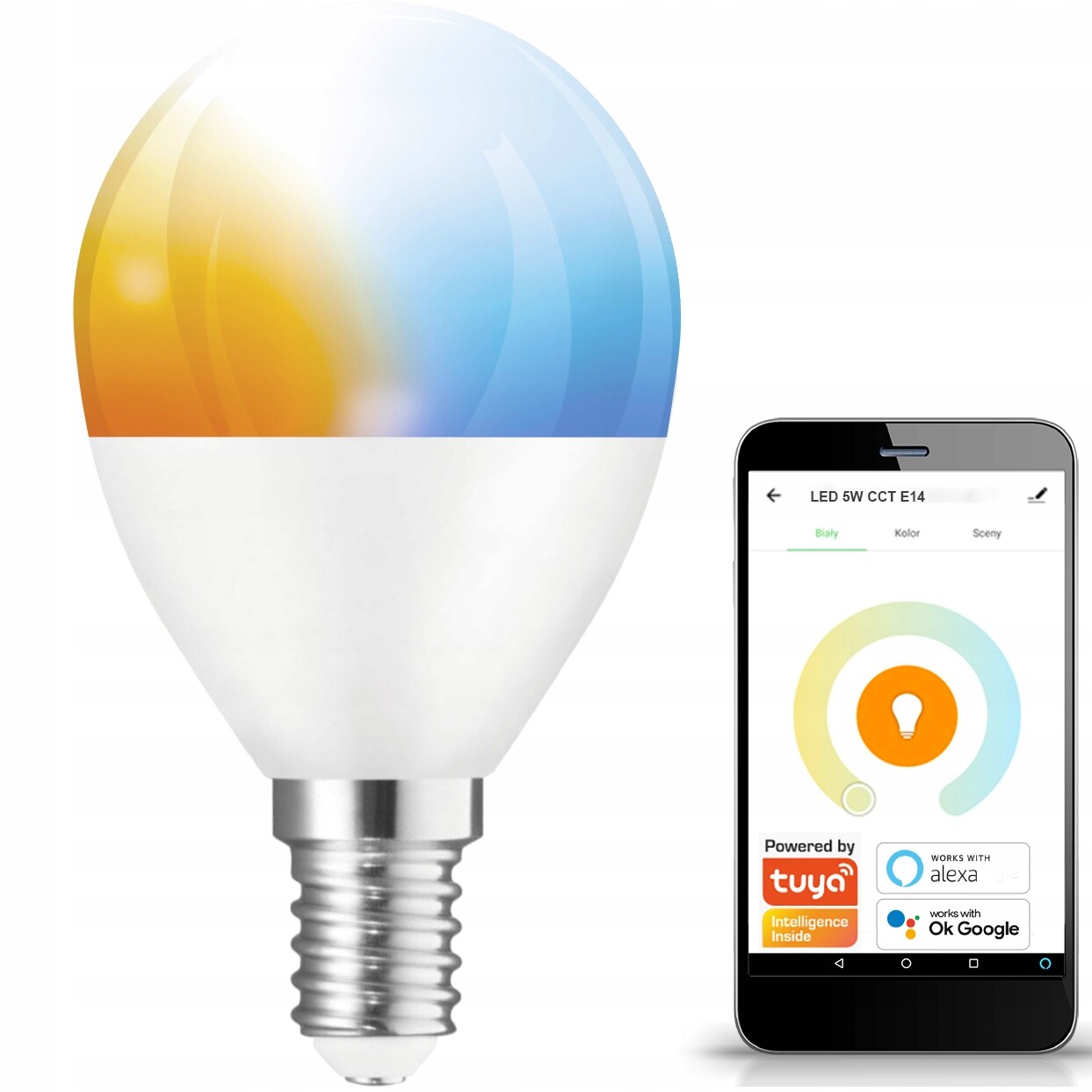 Lampadina Smart Alexa E14 WiFi Colorato LED Intelligence 9W=90W