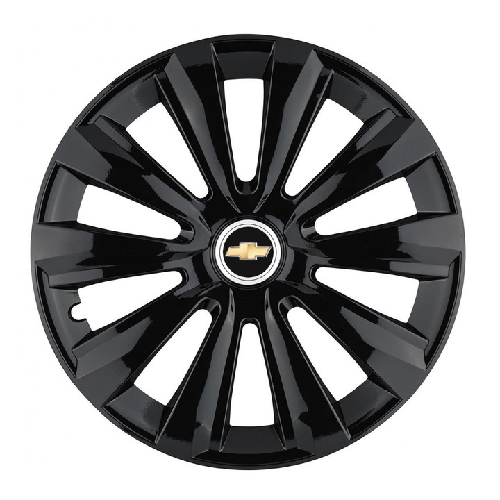 Set 4 capace roti Creative REY®, potrivite jantelor de R14, pentru Chevrolet, model delta negru
