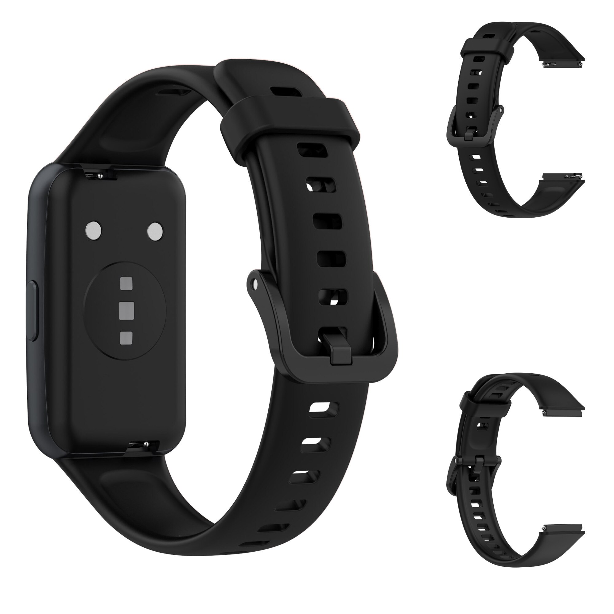 Curea sport, Silicon, Compatibil cu Huawei Band 7, Negru eMAG.ro