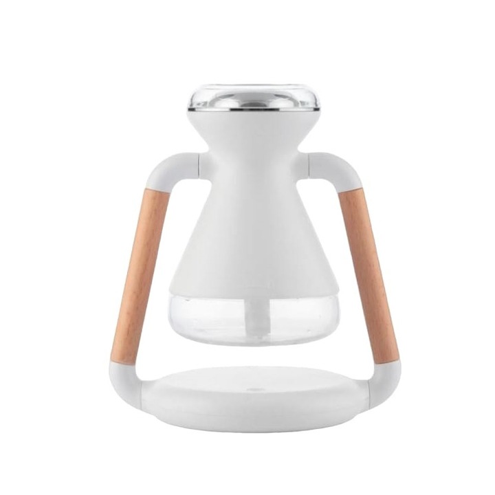 Párásító aromadiffúzorral és vezeték nélküli töltővel 3 az 1-ben, 180 fokban állítható szög