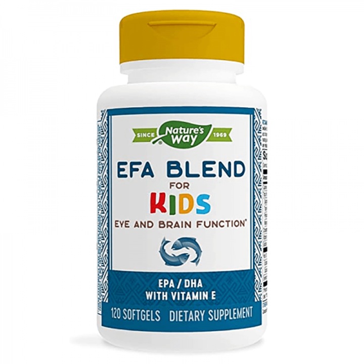 Хранителна добавка Nature’s Way, EFA Blend for Kids, ЕФА Бленд за деца, 120 софтгел капсули