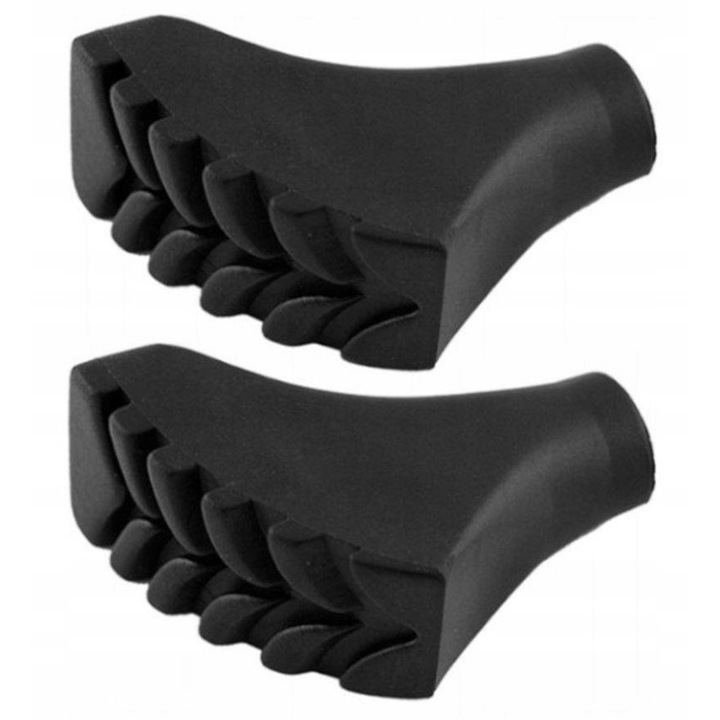 Set picioruse pentru bete trekking, Nils, Cauciuc, 11 mm, Negru