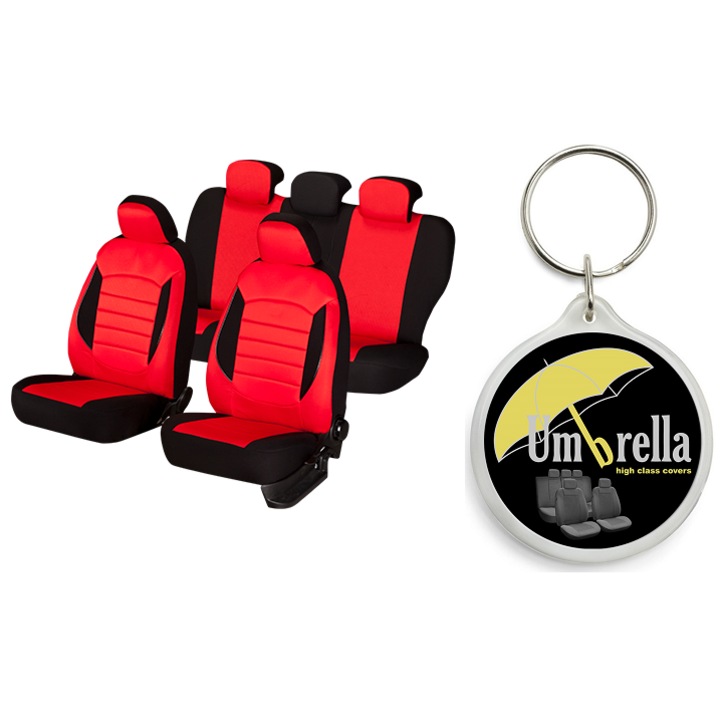 Set Huse Scaun Urban Rosu Cu Breloc Umbrella