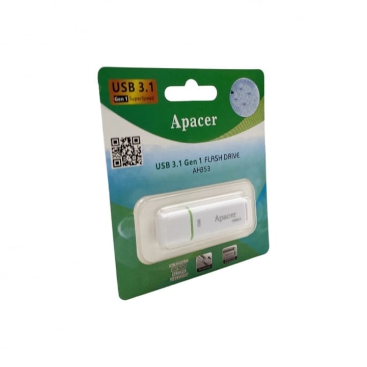 USB Флаш Памет PACER AH353, 4G, USB3.0, Бяла