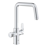 Baterie pentru chiuveta Grohe Blue Pure Start, monocomanda , cu functie de filtru, design C, pipa pivotanta, crom