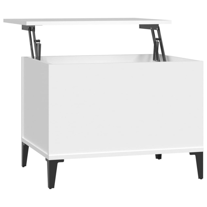 Кафе маса vidaXL, Бяла, 60x44,5x 45 см, Инженерно дърво, 14.5 Kg