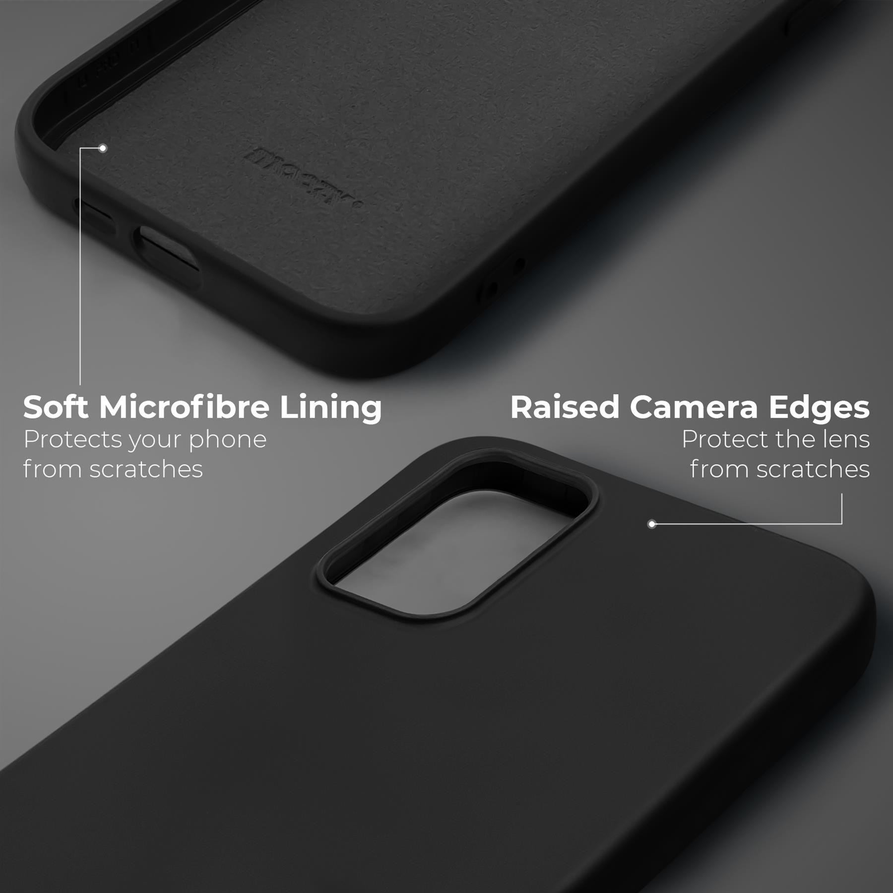 Husa din silicon premium, Moozy, pentru Xiaomi Redmi Note 11 Pro 5G, Xiaomi Redmi Note 11 Pro, Negru, interior din microfibra