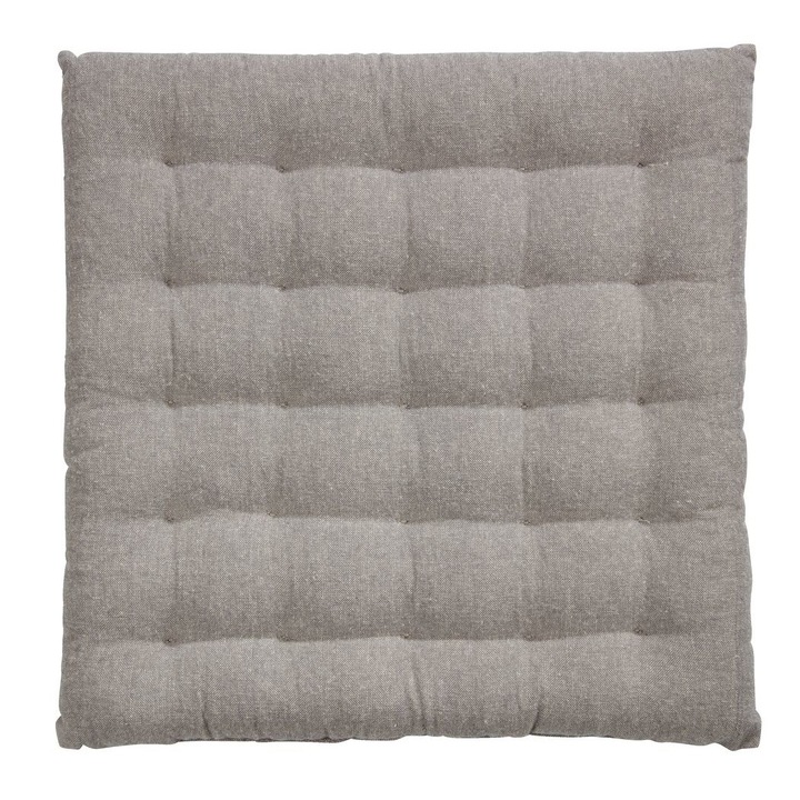 Perna decorativa pentru scaun de bucatarie sau terasa IS0871, Bumbac, Dimensiuni 40x40x4 cm, Gri