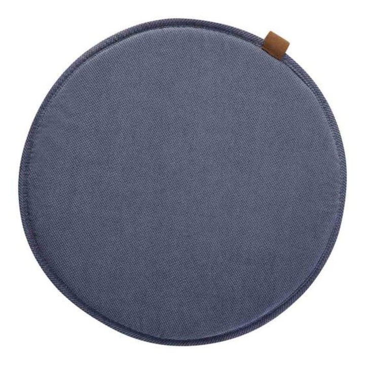 Perna decorativa pentru scaun de bucatarie sau terasa IS0879, Dimensiuni 35x2 cm, Albastru