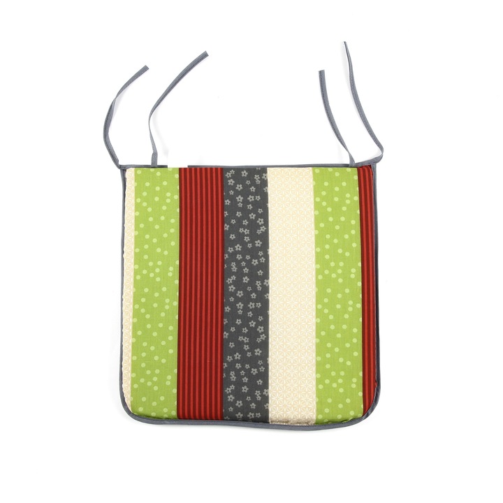 Perna decorativa pentru scaun de bucatarie sau terasa IS0892, Dimensiuni 38 x 37 x 2 cm, Multicolor