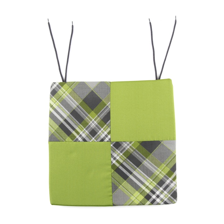 Perna decorativa pentru scaun de bucatarie sau terasa IS0901, Dimensiuni 39 x 39 x 3 cm, Verde
