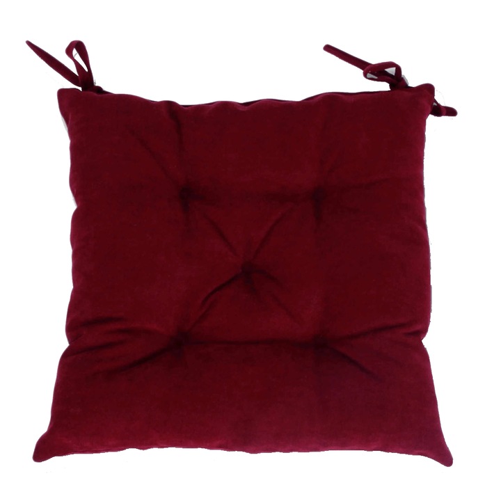 Perna decorativa pentru scaun de bucatarie sau terasa IS0907, Dimensiuni 43 x 43 cm, Rosu