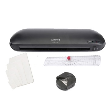 Set laminator A3, trimmer, rotunjitor colturi si 15 folii 80 microni, OLYMPIA, A330 Plus, 80-125 microni, negru Set laminator A3, trimmer, rotunjitor colturi si 15 folii 80 microni, OLYMPIA, A330 Plus, 80-125 microni, negru