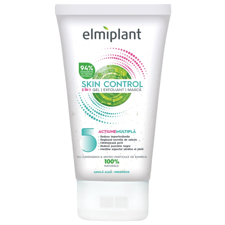 Gel Exfoliant & Masca 3in1 Elmiplant, Skin Control 150 ml