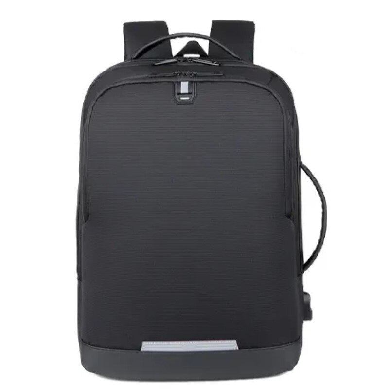 Rucsac laptop 15.6", casual business pentru calatorii, expandabil, cu port de incarcare USB, Escalate, 35x15/20x44 cm, Negru oxford
