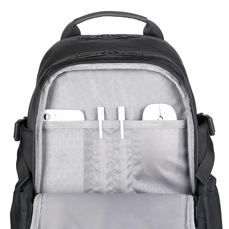 Rucsac laptop 15.6" smart casual, cu port de incarcare USB, Escalate, 46x30x22 cm, Negru