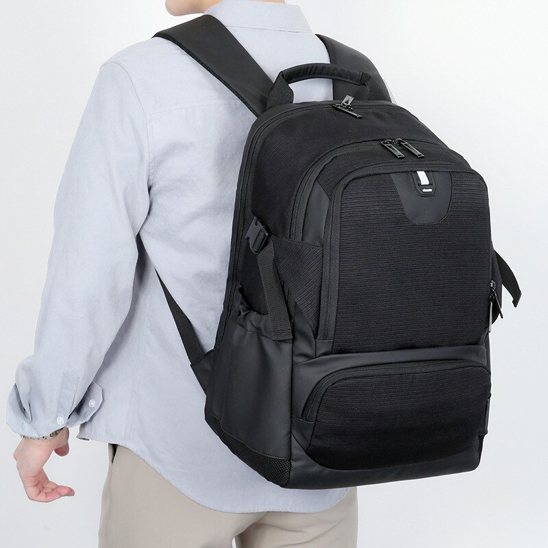 Rucsac laptop 15.6" smart casual, cu port de incarcare USB, Escalate, 46x30x22 cm, Negru