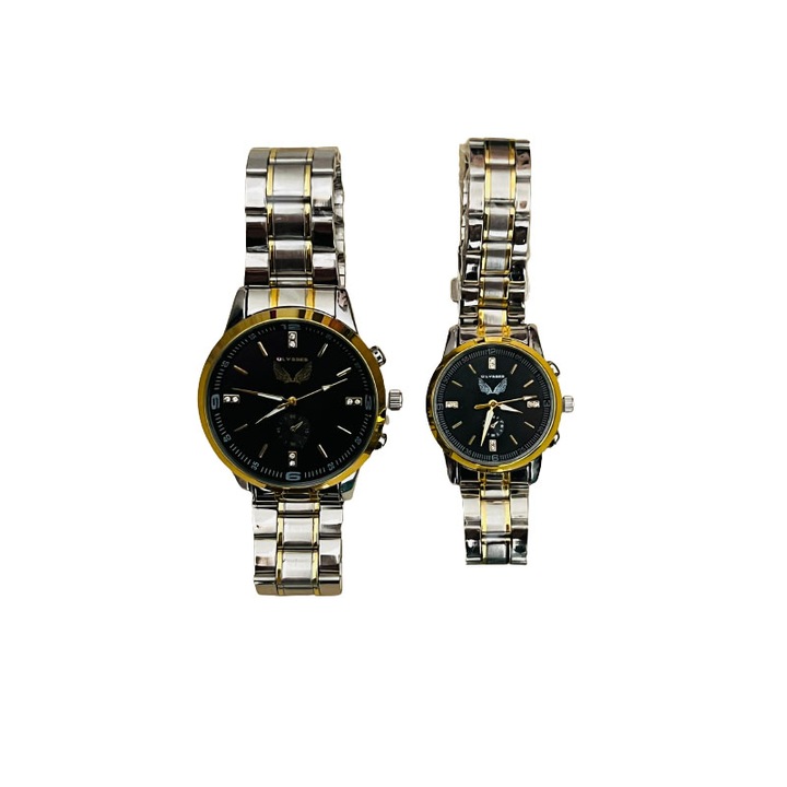 Комплект часовници за двойка, Ulysses, От неръждаема стомана, Сребрист