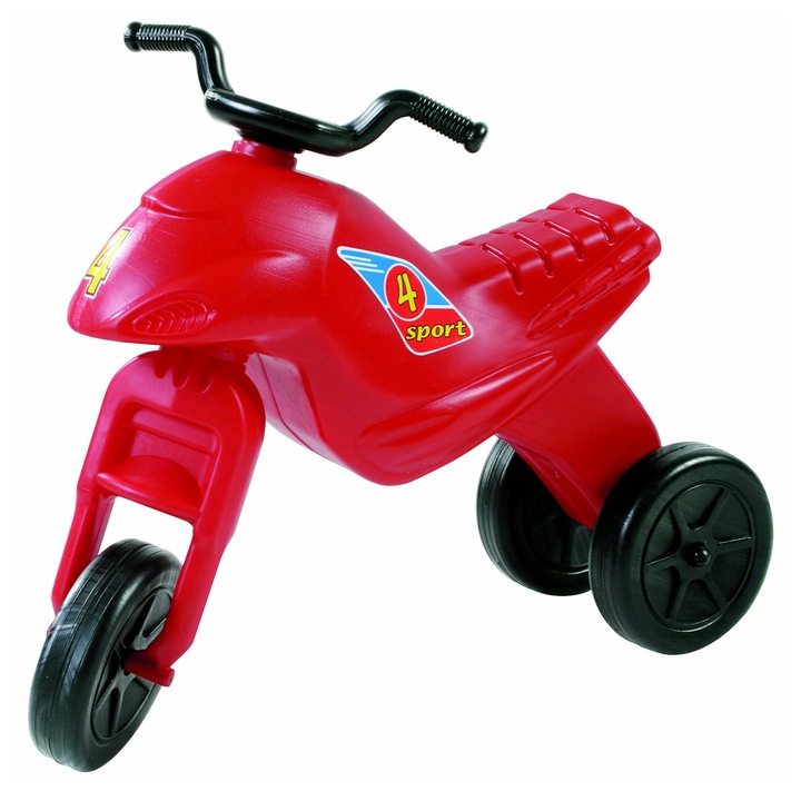 Tricicleta pentru copii fara pedale Dohany Maxi SuperBike Rosu, inaltime pana la sezut 33 cm, greutate maxima suportata 50 de kg, recomandata copiilor intre 2 si 5 ani