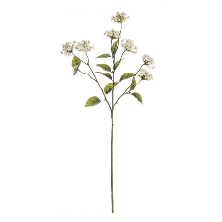 Комплект 12 изкуствени цветя Lantana, крем, 66 см