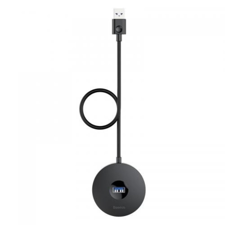 Хъб Baseus Round Box CAHUB-U01, USB 3.0 кабел, 1 м, Черен