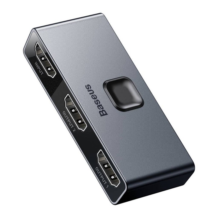 Baseus Matrix CAHUB-BC0G Videó Switch, kétirányú HDMI - 2x HDMI 4K / 30 Hz, szürke