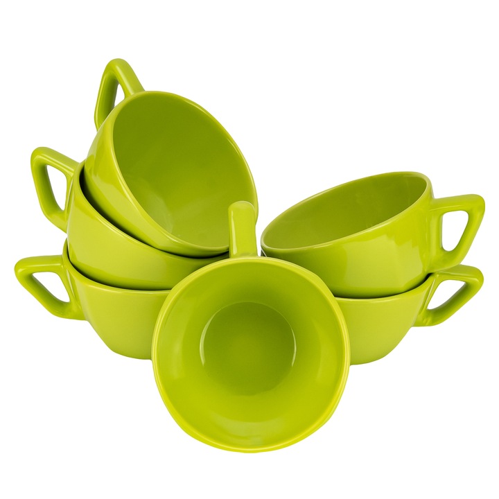 Set 6 cani jumbo, Cesiro, 400 ml, Verde Neon