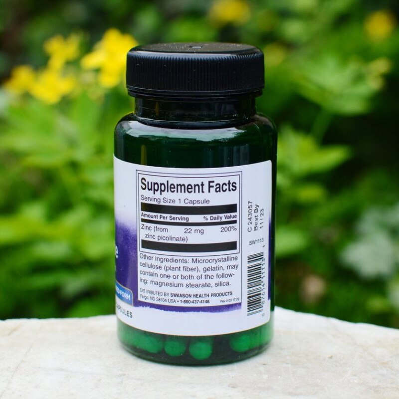 Zinc Picolinate Body Preferred Form, 22mg, Swanson, 60 capsule SW1113