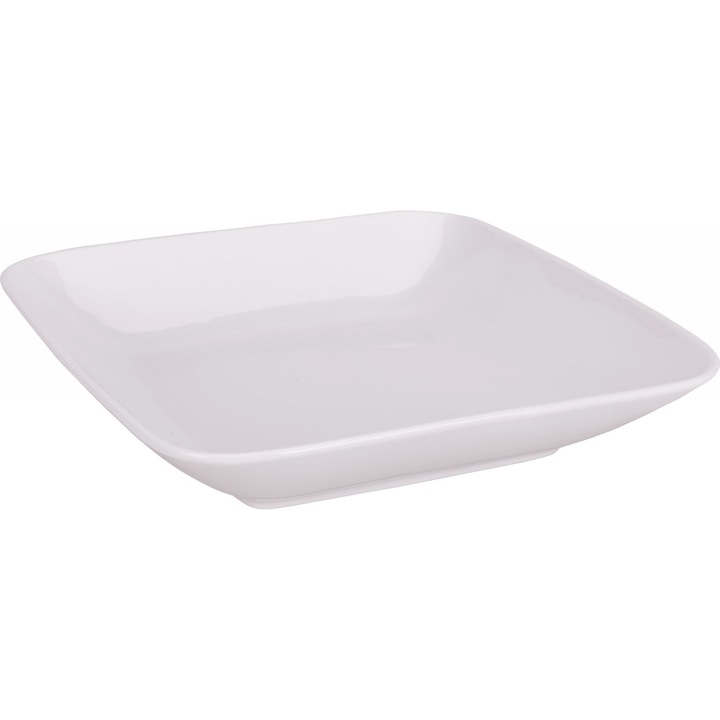 Farfurie adanca Siaki Collection, portelan, 22x22x4 cm, alb