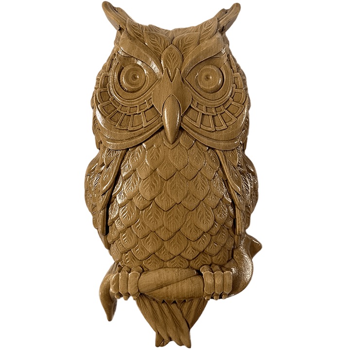 Decor de perete, Bufnita, 11,2 cm x 22,5 cm, maro