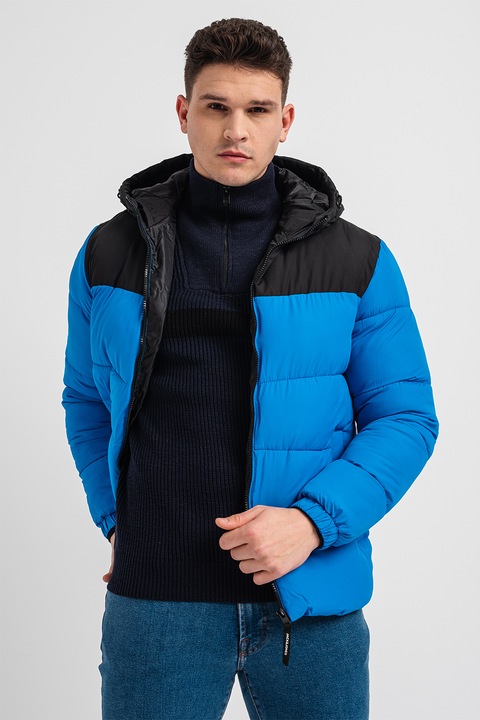 Jack & Jones, Подплатено зимно яке Chili с качулка, Син/Черен